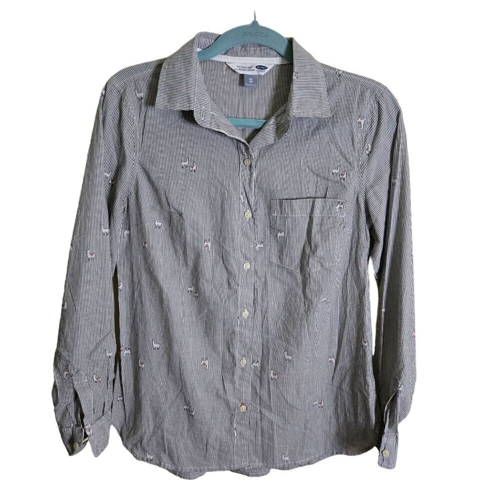Old Navy The Classic Shirt Llama Novelty Print Size XS